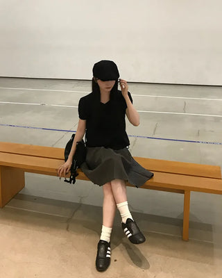 Lace-line pattern blouse