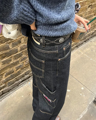 Studded leather belt
