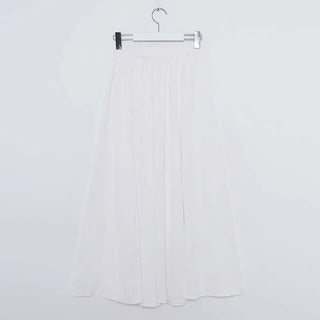 Flared elastic waist long skirt