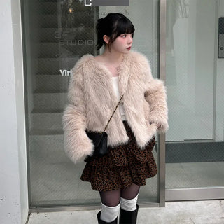 Leopard print mini skirt