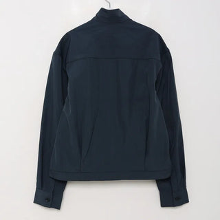 High-neck cropped blouson