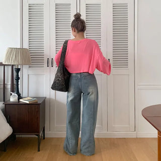 Loose-fit cropped T-shirt