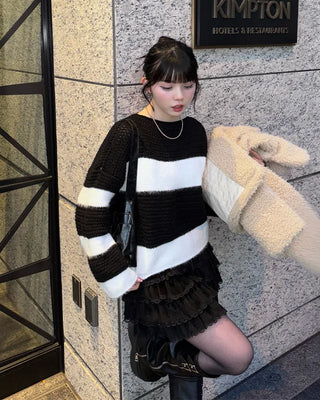Striped crop knit