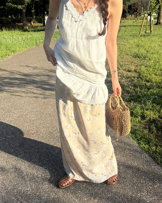 Flower long skirt