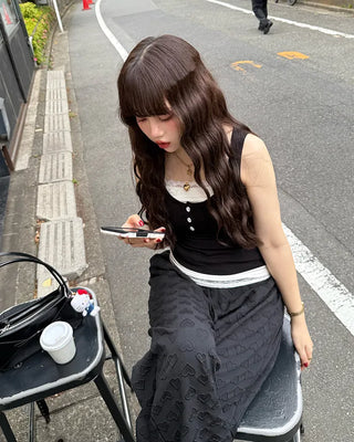 Layered Button Sleeveless