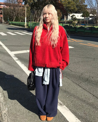 Waist String Fleece Jogger Pants