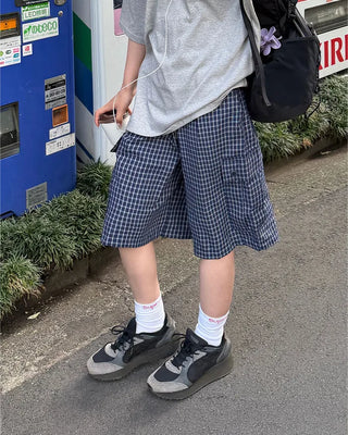 Checked cargo shorts