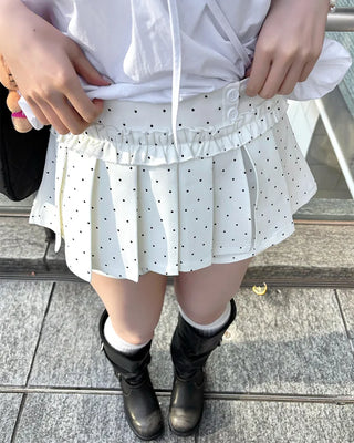 Polka Dot Frill Mini Skirt Pants