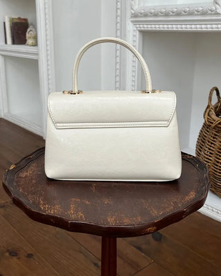 Square top handle tote bag