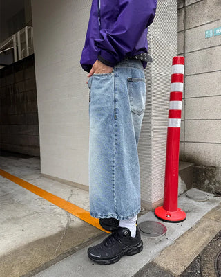 Washed maxi Bermuda denim