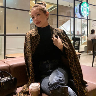 Leopard print oversized shirt