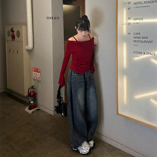 Vintage Washed Denim Pants