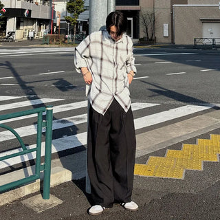 Pintuck wide slacks