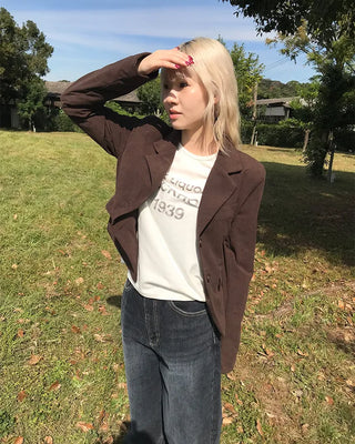 Corduroy short tailored jacket