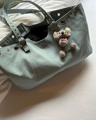 Denim Big Shoulder Tote Bag