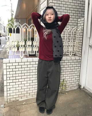 Pinstripe Wide Cotton Pants