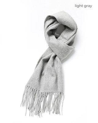 Plain wool tassel scarf