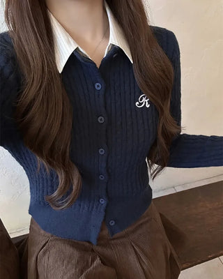 Cable Round Neck Cardigan
