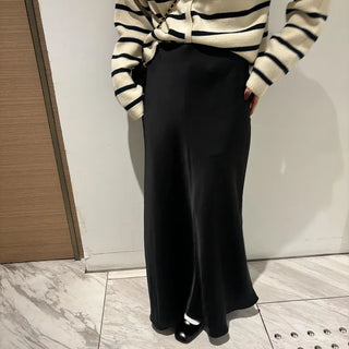 Satin long skirt