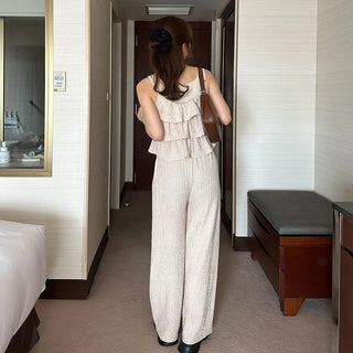 Wrinkle top and pants set