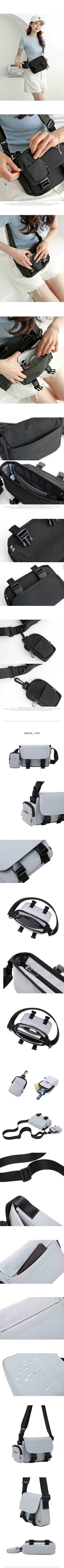 Plain double-strap mini messenger bag