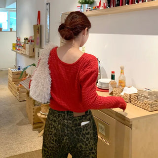 Round neck cable knit cardigan