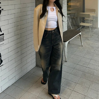 [Unisex] Washed Wide Pants
