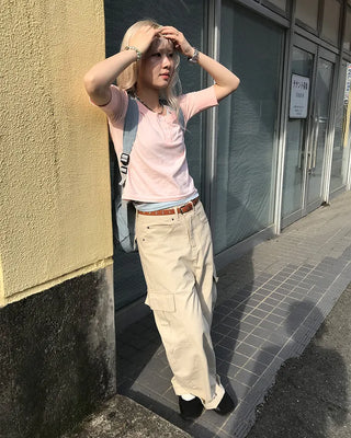 Henley Neck Layered T-Shirt