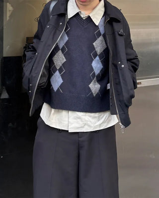 Argyle knit vest