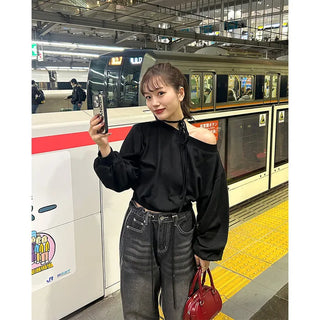 Choker One-Shoulder Sweatshirt