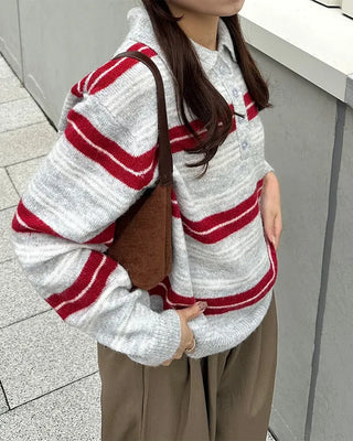 Striped long-sleeved knit