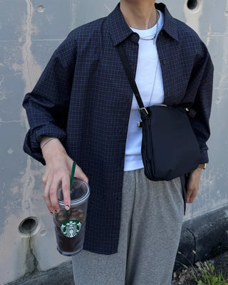 Checked long-sleeved shirt