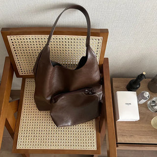Faux leather tote bag