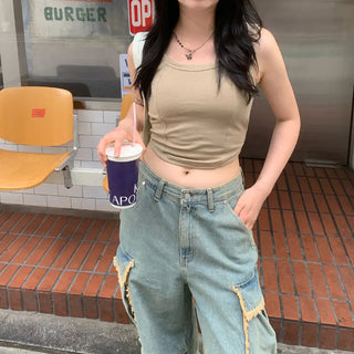 Line cap tank top (with built-in cups)