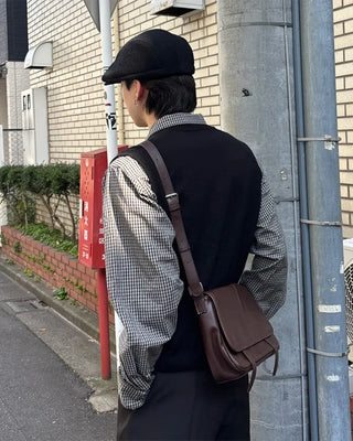 Simple leather crossbody bag