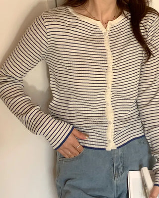 Ribbed border cardigan
