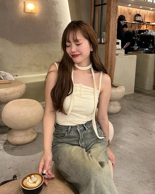 (Set) Button Scarf Sleeveless