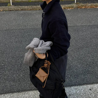 Fleece cropped half-zip pullover