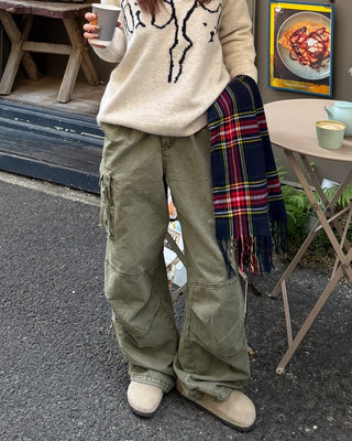 Checkered fringe muffler