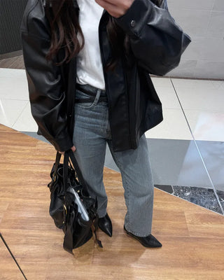 Leather pointed-toe ankle boots