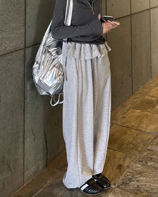 Double frill sweatpants