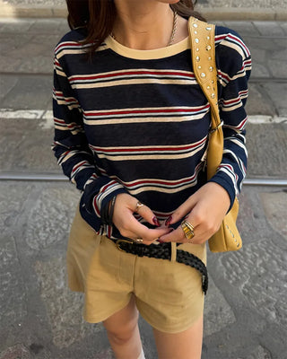 Striped oversized long t-shirt