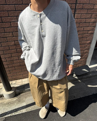Henley neck sweatshirt