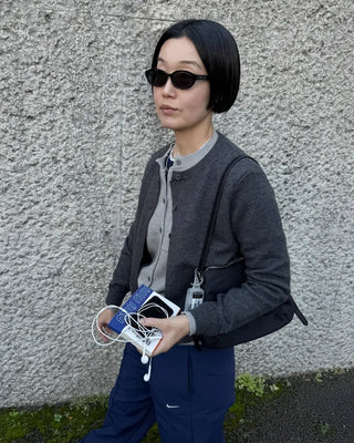 Double-breasted round cardigan