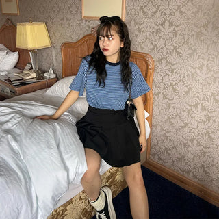 Striped short-sleeved T-shirt