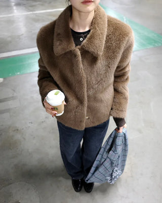Colored fur jacket
