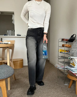 Round Basic Slim Long-Sleeve T-Shirt