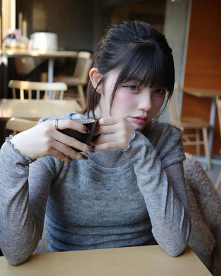 See-through T-shirt & knit set