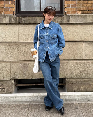 Loose-fit denim pants