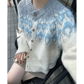 Round neck Nordic cardigan